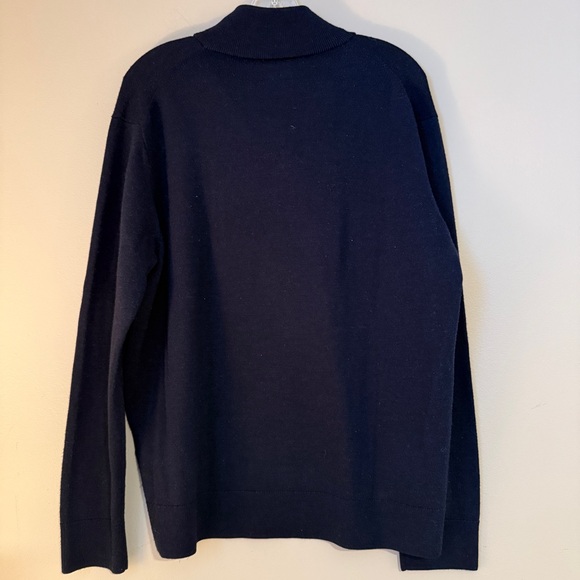Untuckit Merino Wool Quarter-Zip Sweater Navy Large - Picture 7 of 8